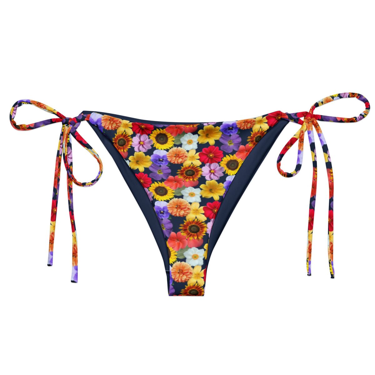 Colorful Flowers Recycled Bikini Bottom - ninanush