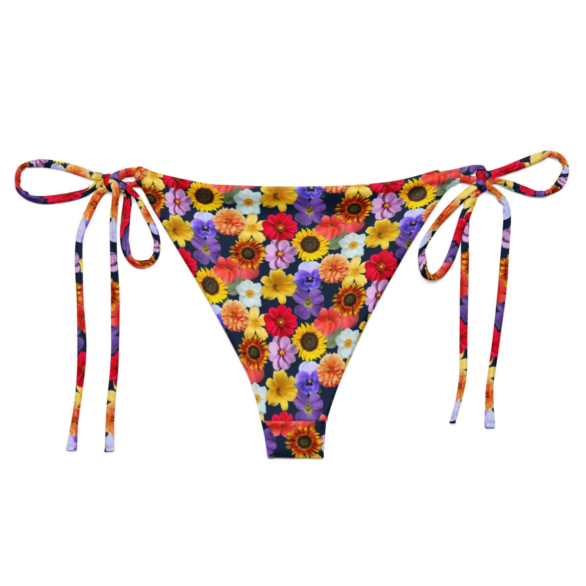 Colorful Flowers Recycled Bikini Bottom - ninanush