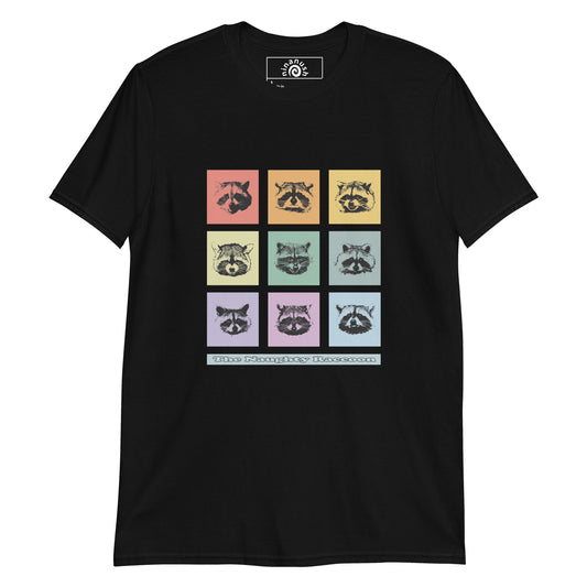 Colorful Nine Naughty Raccoons T-Shirt - ninanush