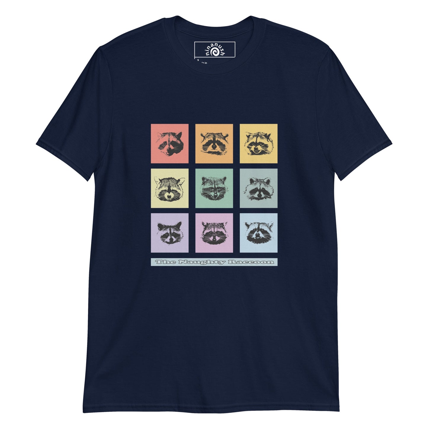 Colorful Nine Naughty Raccoons T-Shirt - ninanush