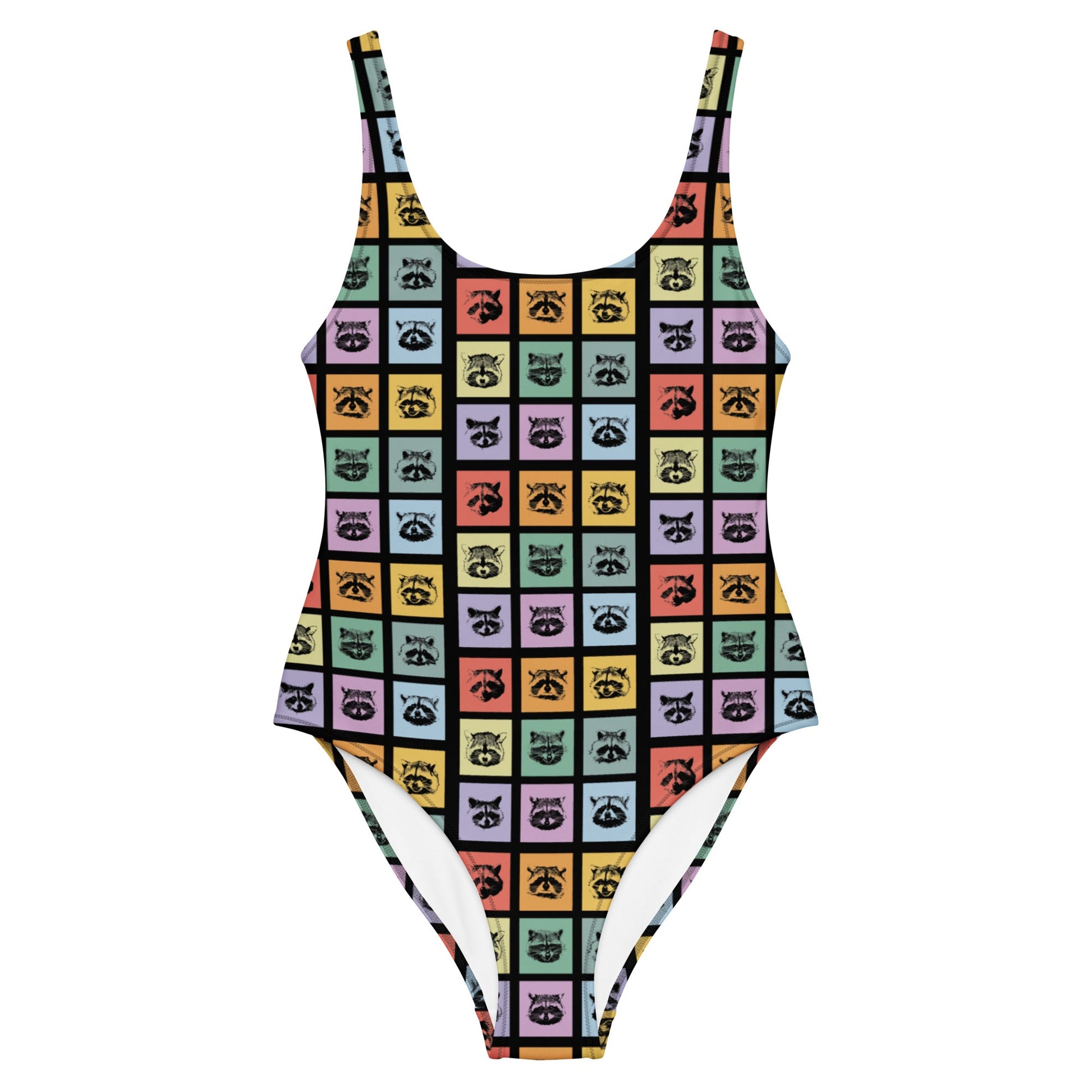 Colorful Raccoons One-Piece Swimsuit - ninanush