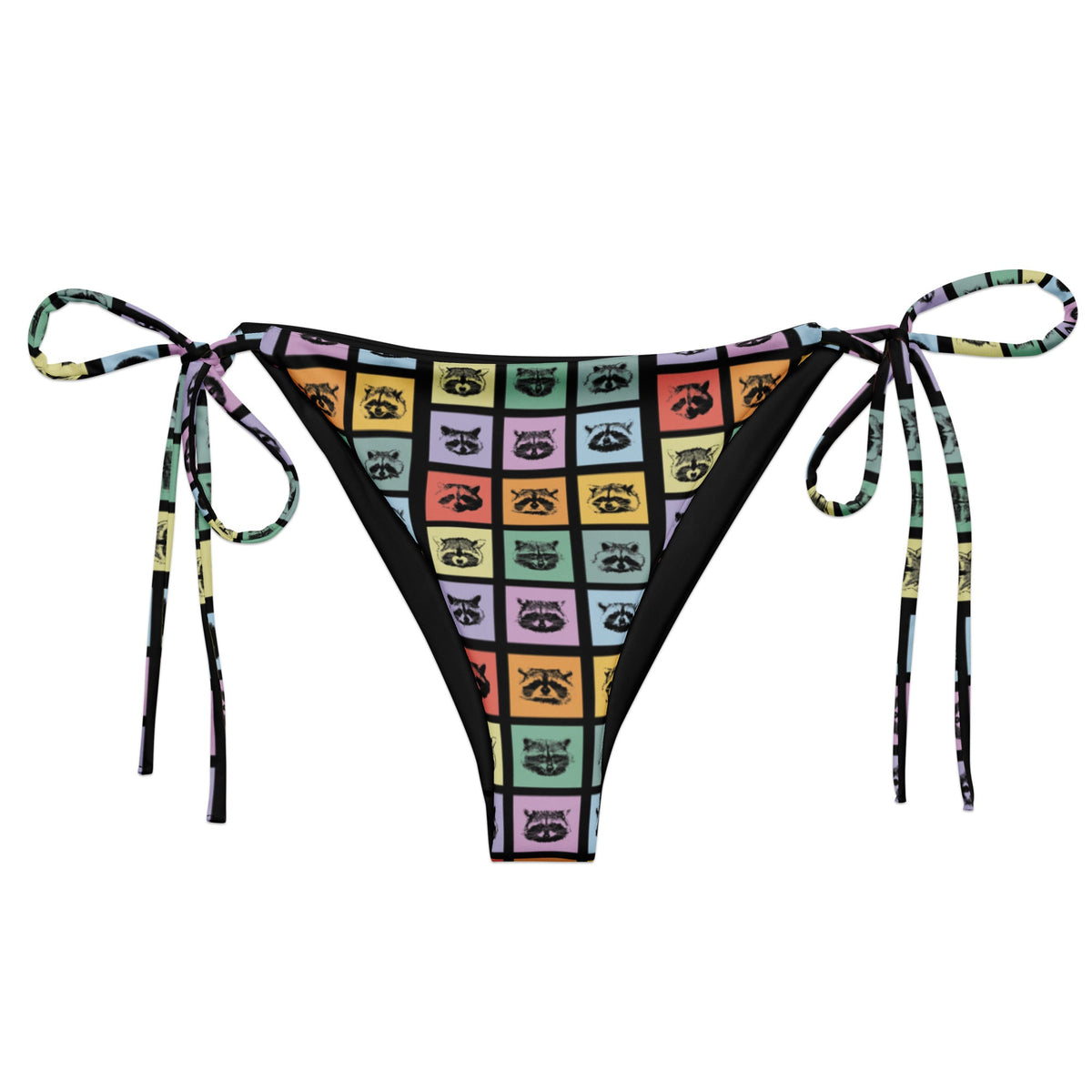 Colorful Raccoons Recycled Bikini Bottom - ninanush