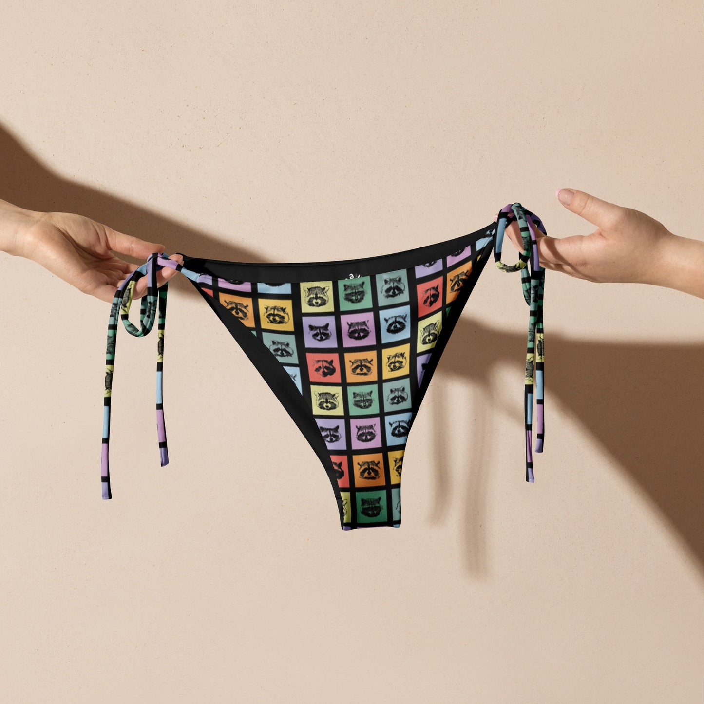 Colorful Raccoons Recycled Bikini Bottom - ninanush