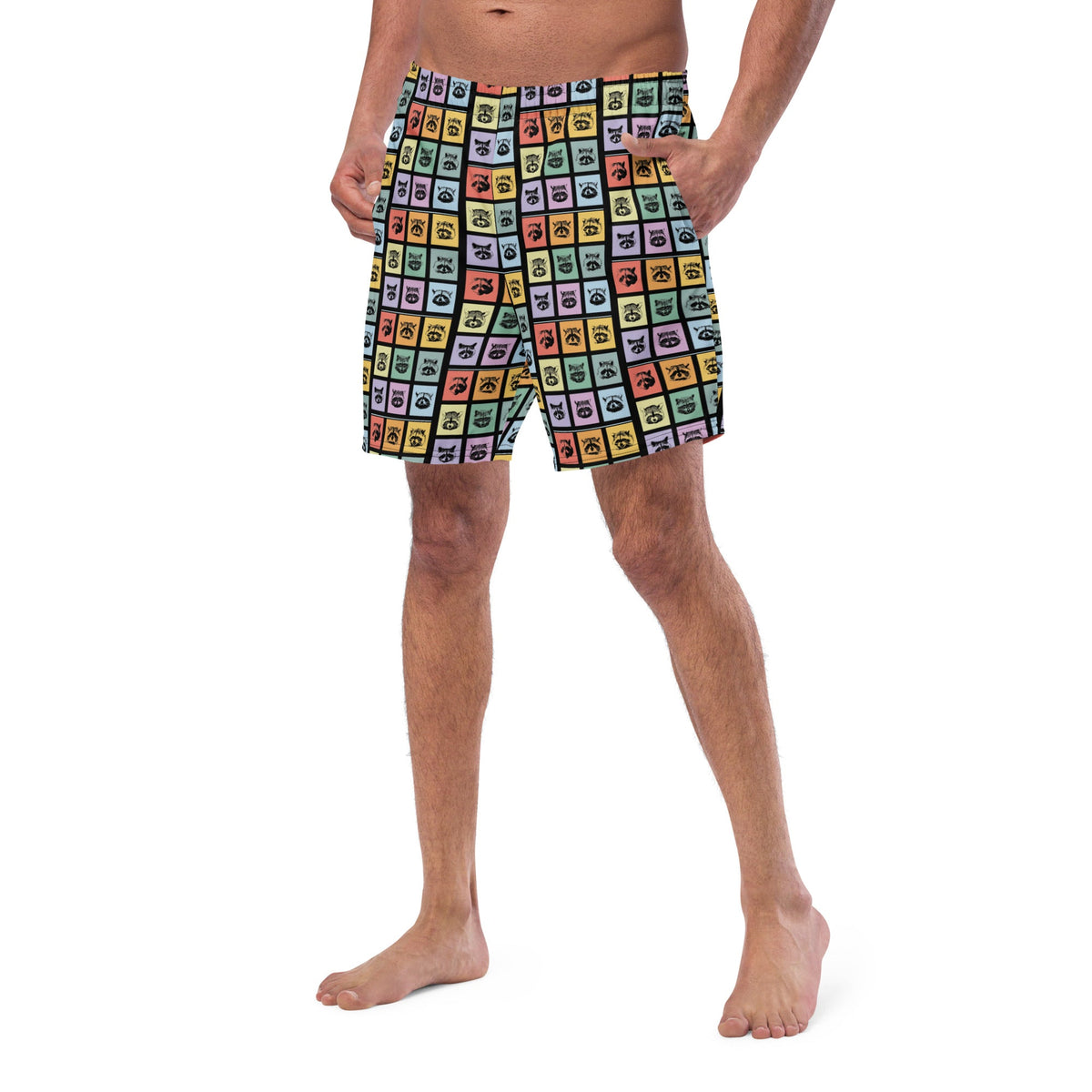 Colorful Raccoons Swim Shorts - ninanush