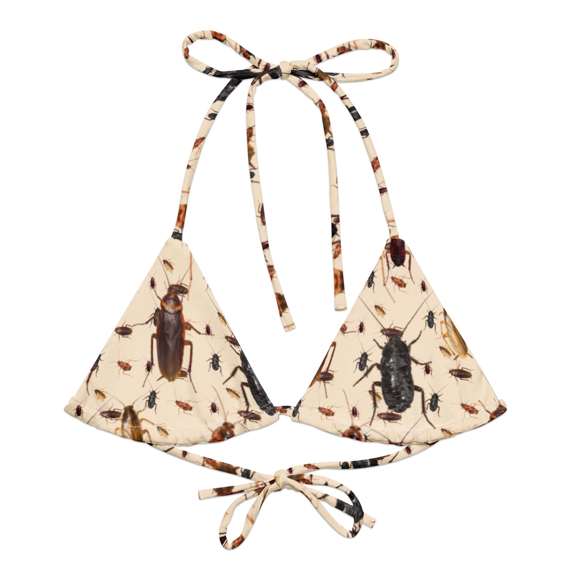 Cool Cockroach Recycled String Bikini Top - ninanush