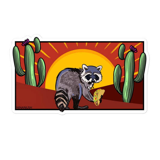 Desert Raccoon sticker - ninanush