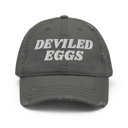 Deviled Eggs Distressed Dad Hat - ninanush