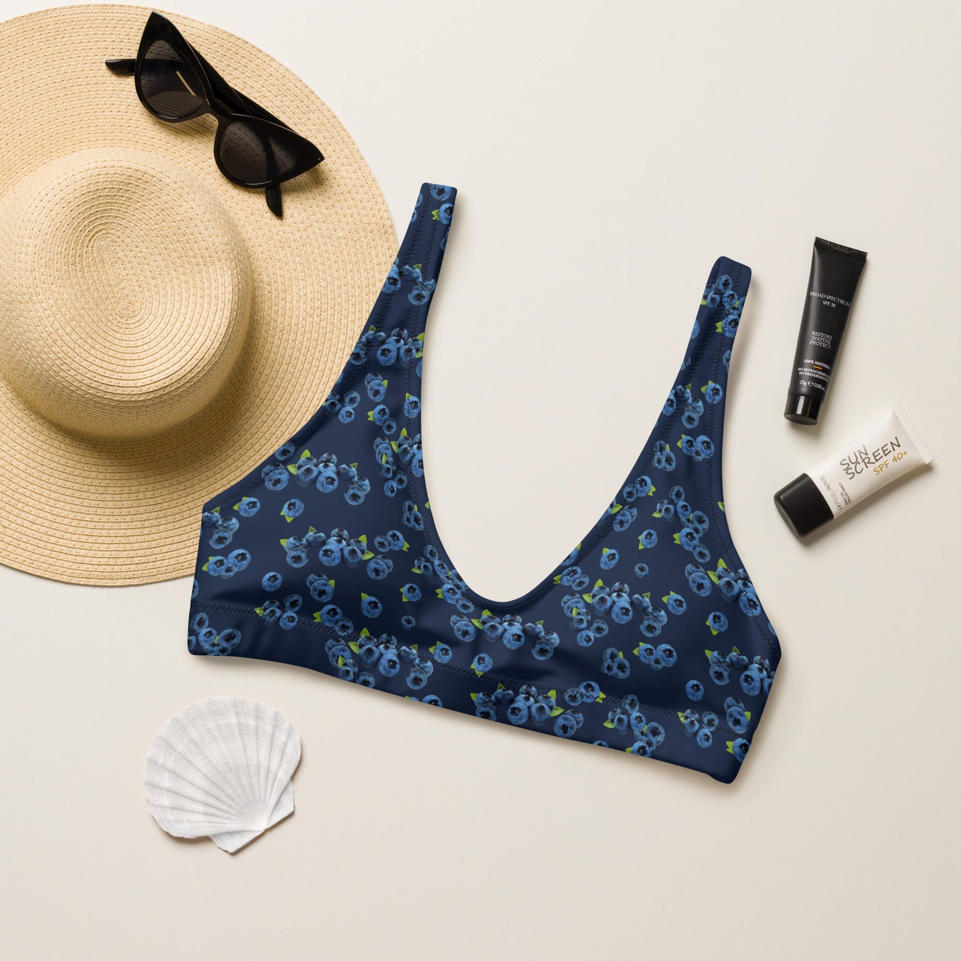 Eco Blueberries Bikini Top - ninanush