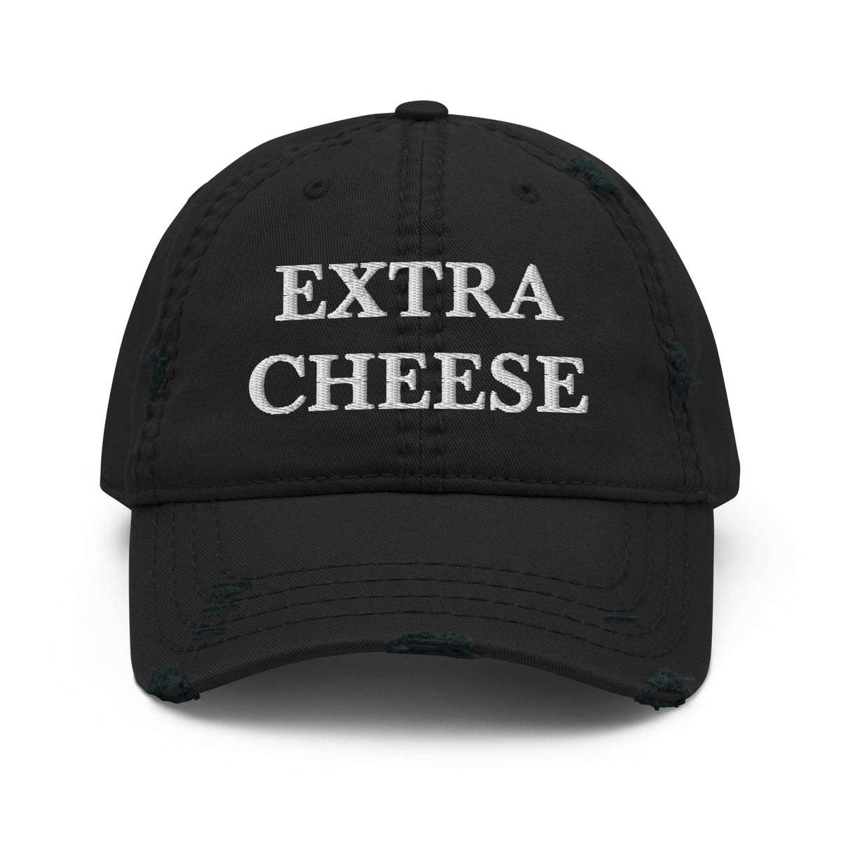 Extra Cheese Distressed Dad Hat - ninanush