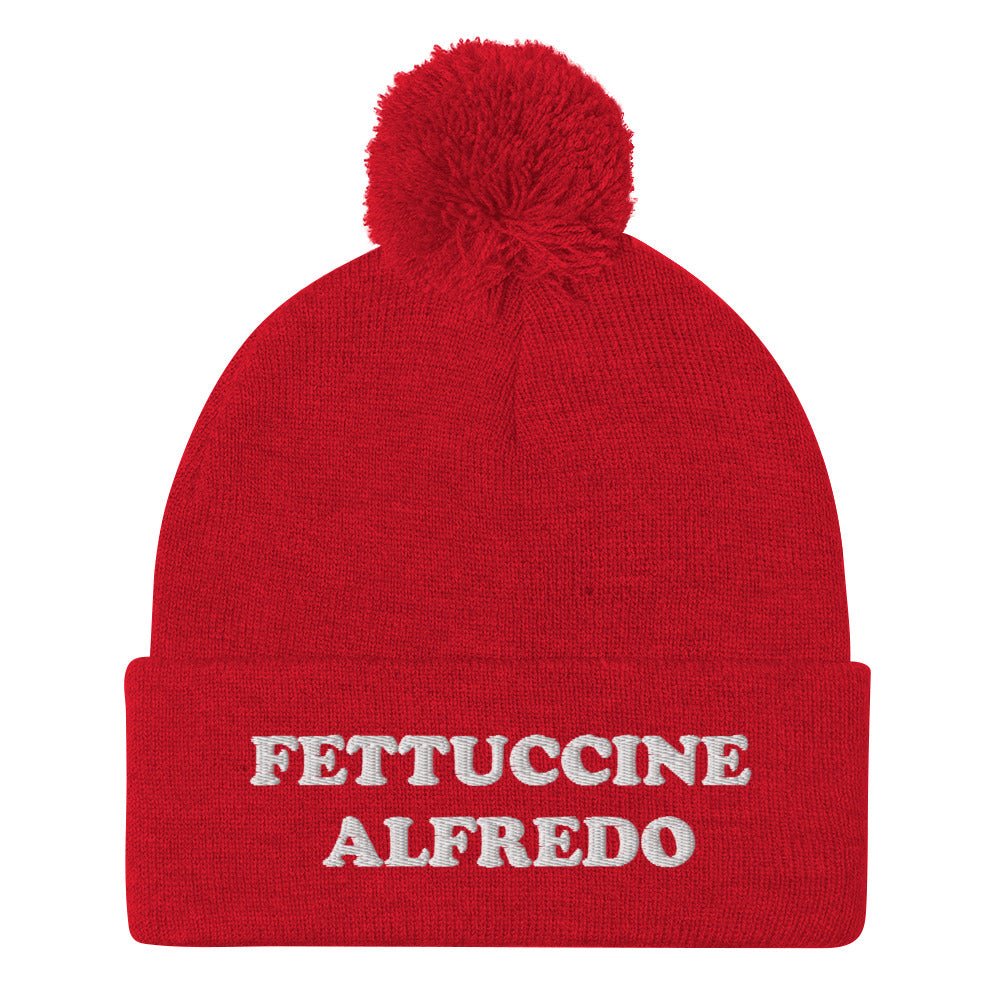 Fettuccine Alfredo Beanie - White Embroidery - ninanush