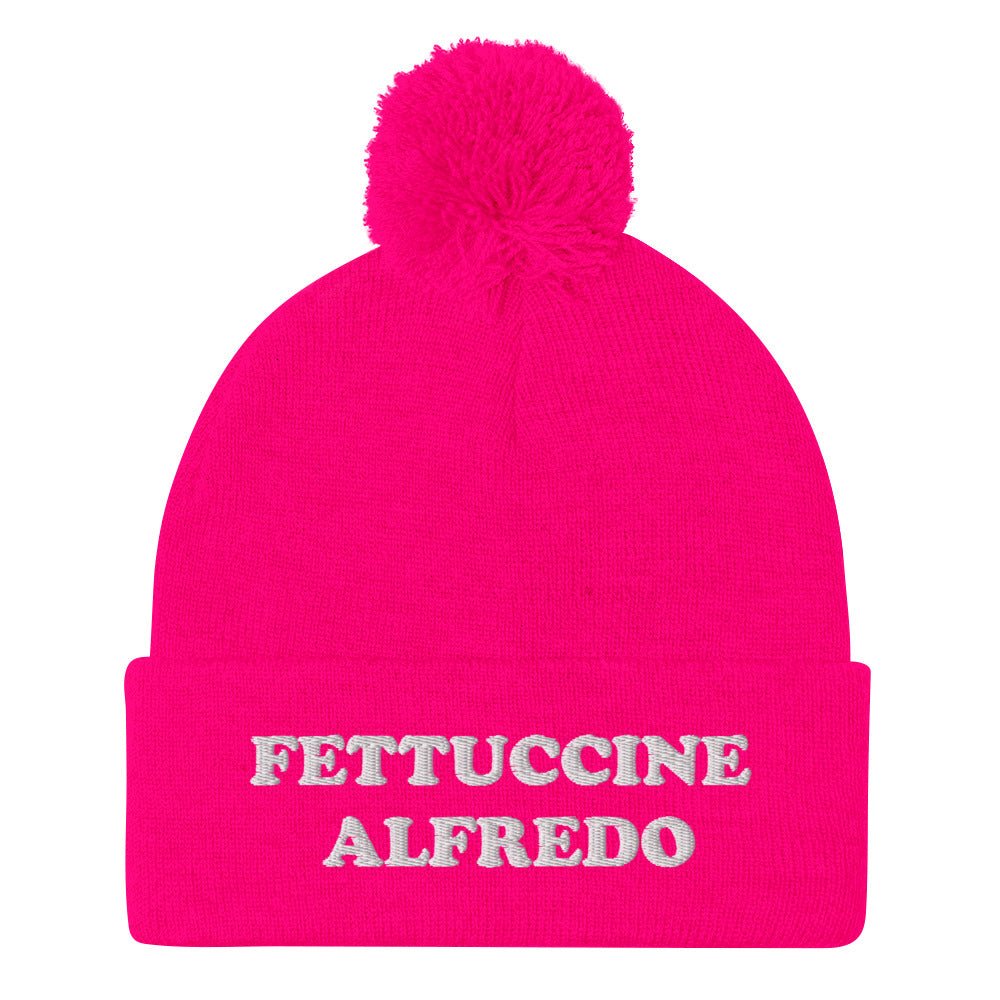 Fettuccine Alfredo Beanie - White Embroidery - ninanush