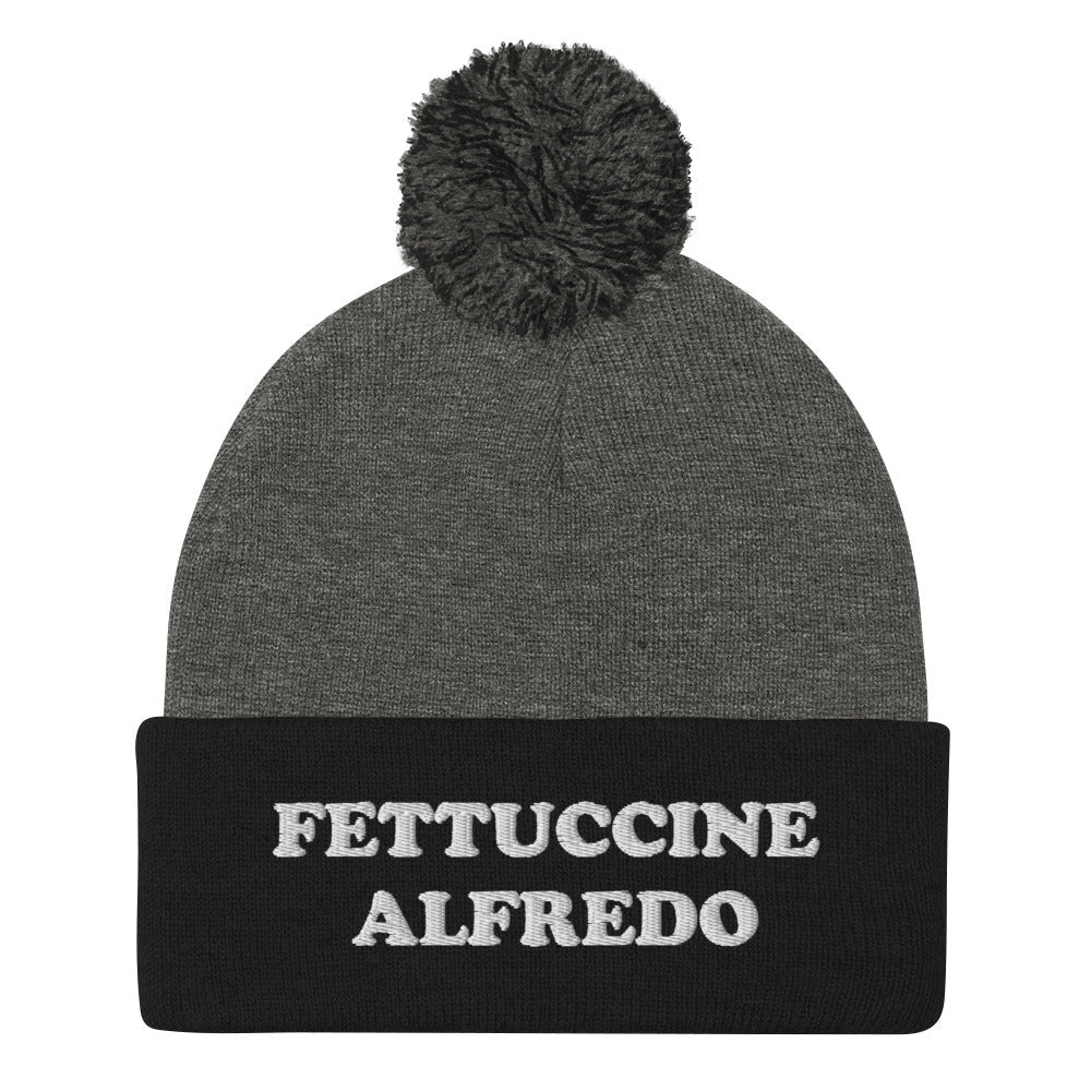 Fettuccine Alfredo Beanie - White Embroidery - ninanush