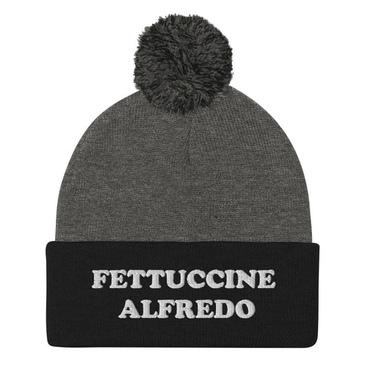 Fettuccine Alfredo Beanie - White Embroidery - ninanush