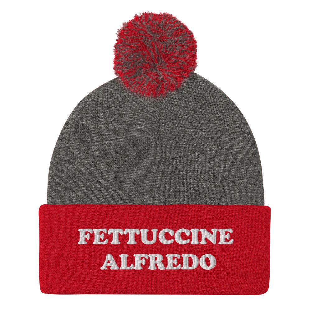 Fettuccine Alfredo Beanie - White Embroidery - ninanush