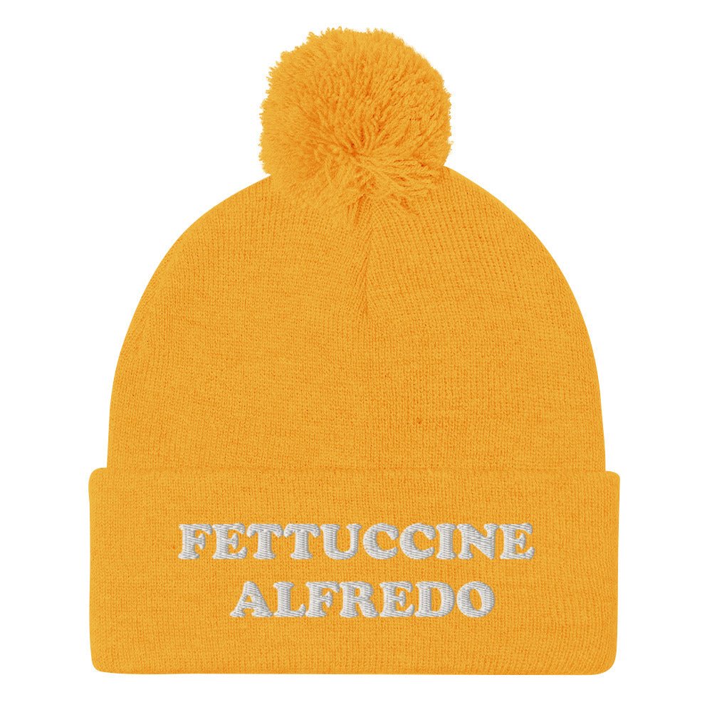 Fettuccine Alfredo Beanie - White Embroidery - ninanush