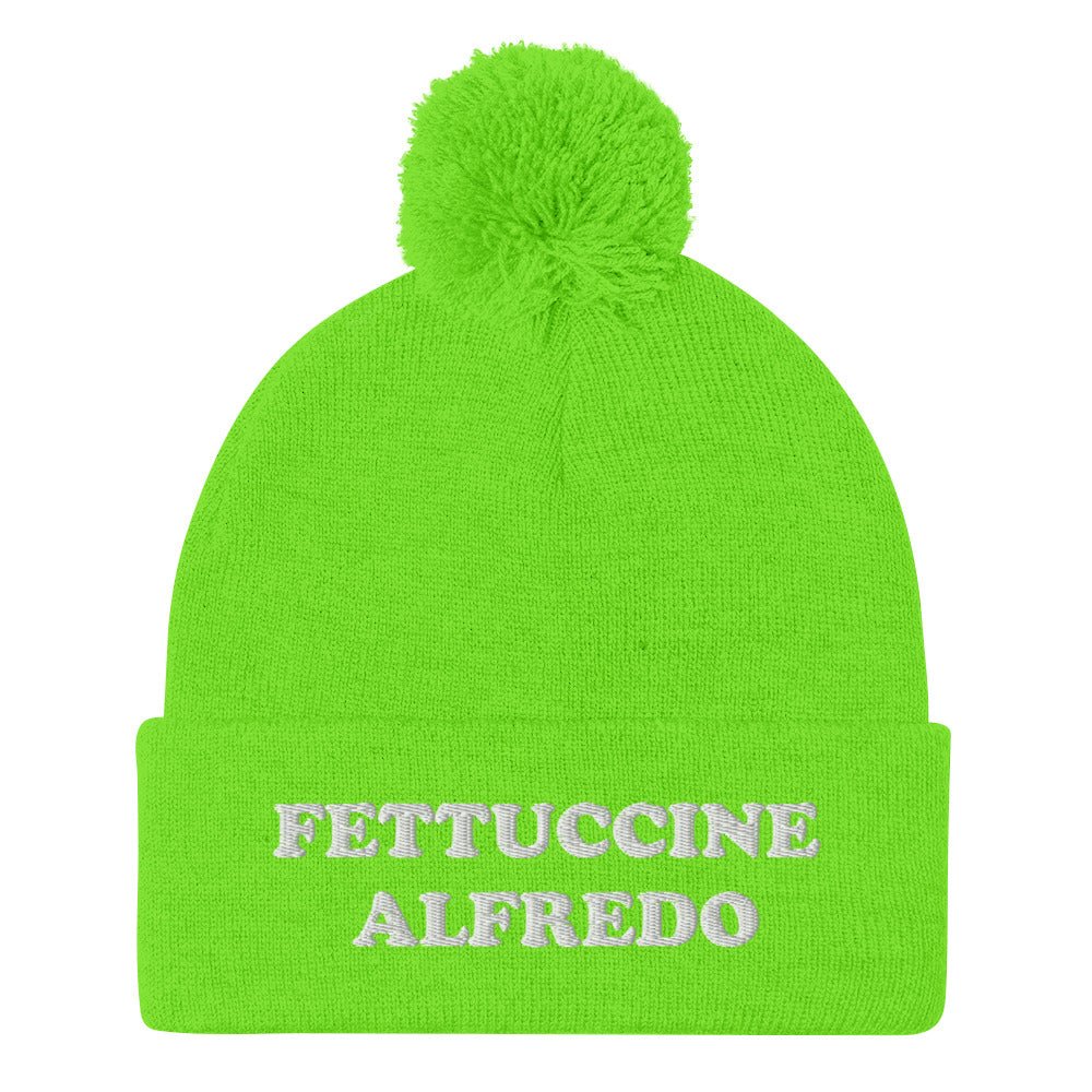 Fettuccine Alfredo Beanie - White Embroidery - ninanush