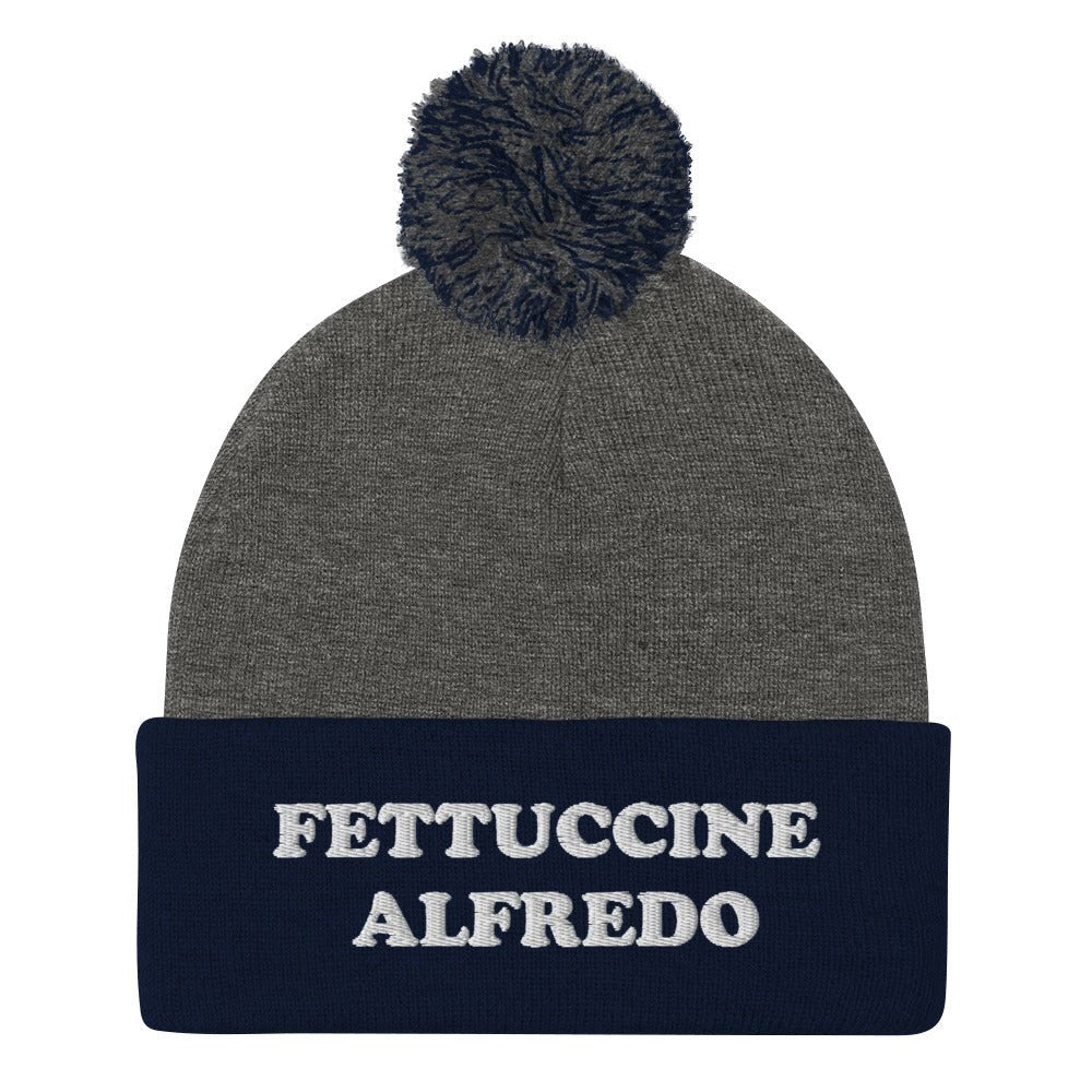 Fettuccine Alfredo Beanie - White Embroidery - ninanush