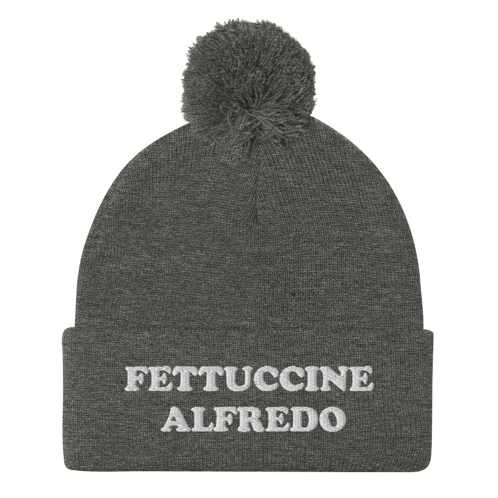 Fettuccine Alfredo Beanie - White Embroidery - ninanush
