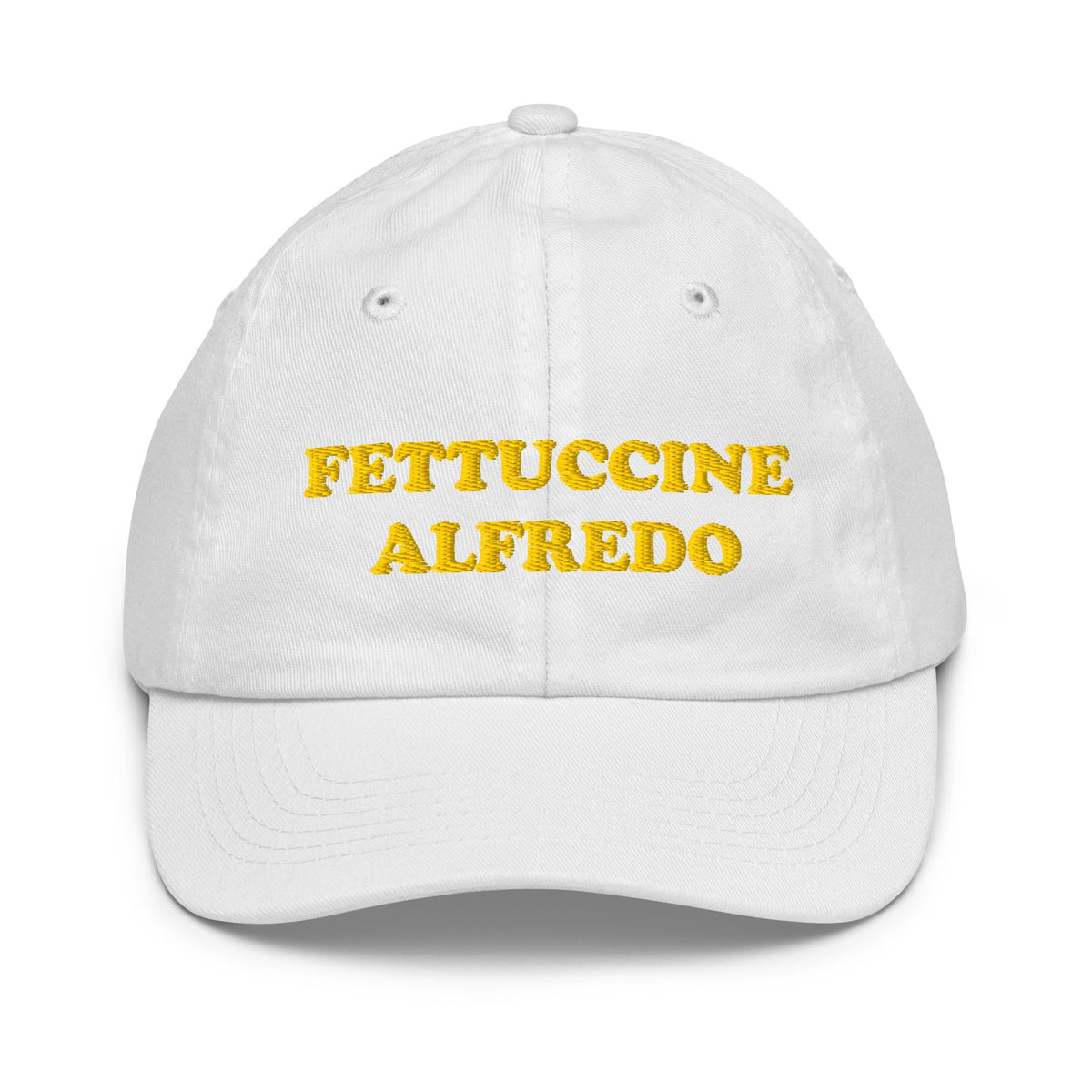Fettuccine Alfredo Kids Baseball Hat - Yellow Embroidery - ninanush