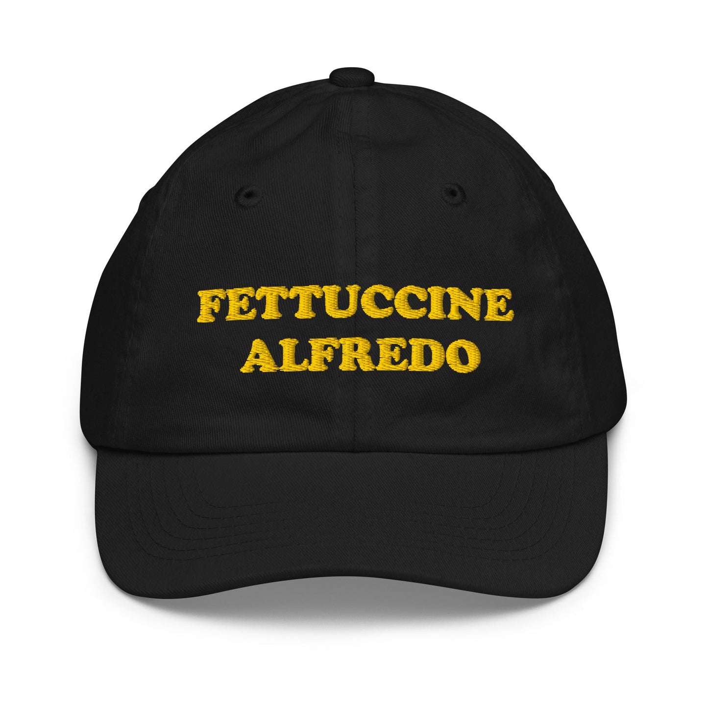 Fettuccine Alfredo Kids Baseball Hat - Yellow Embroidery - ninanush
