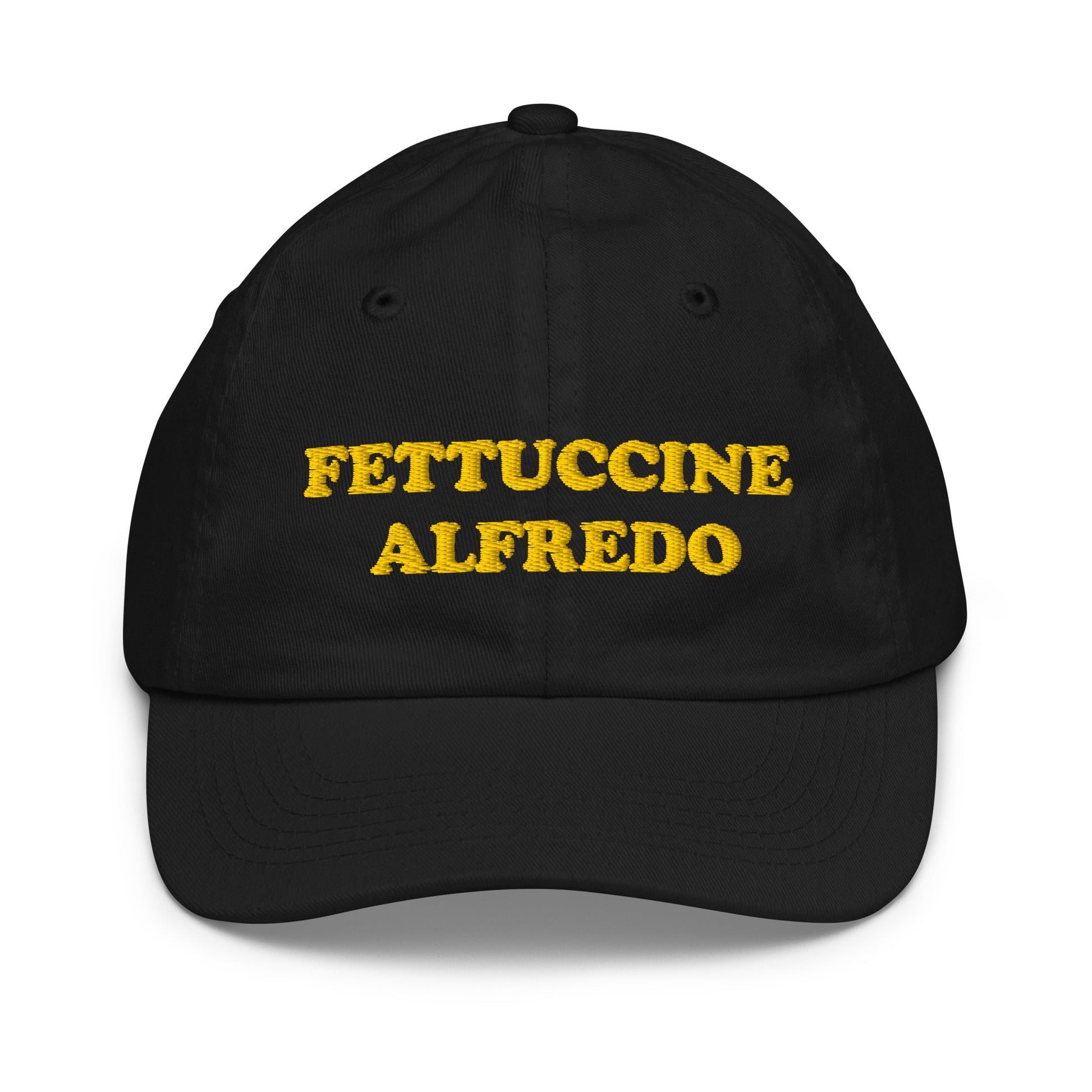 Fettuccine Alfredo Kids Baseball Hat - Yellow Embroidery - ninanush