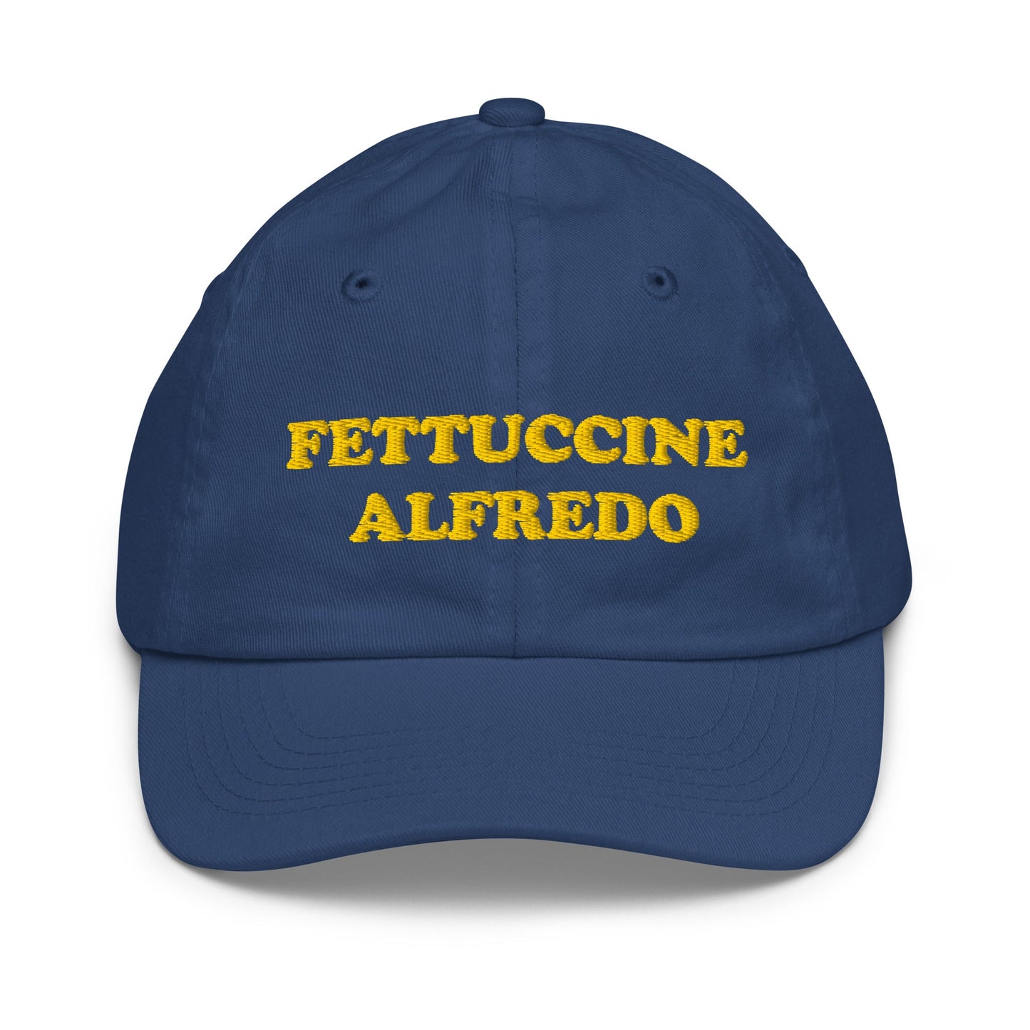 Fettuccine Alfredo Kids Baseball Hat - Yellow Embroidery - ninanush