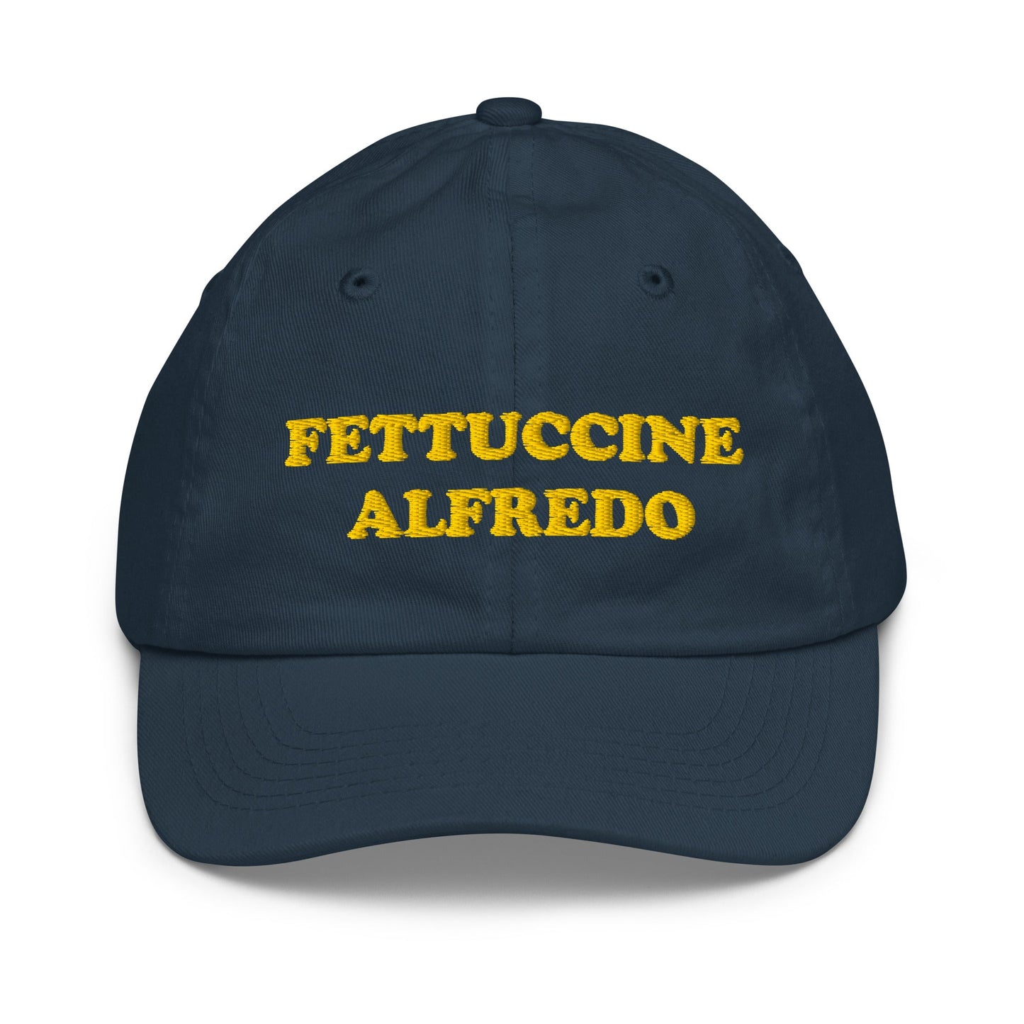 Fettuccine Alfredo Kids Baseball Hat - Yellow Embroidery - ninanush