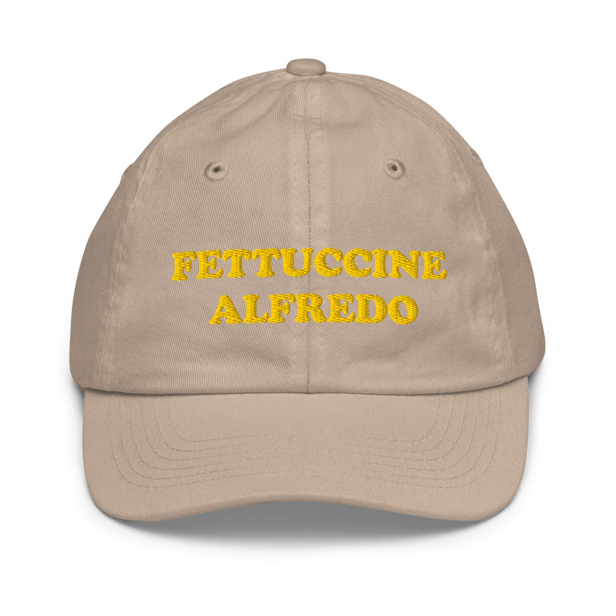 Fettuccine Alfredo Kids Baseball Hat - Yellow Embroidery - ninanush