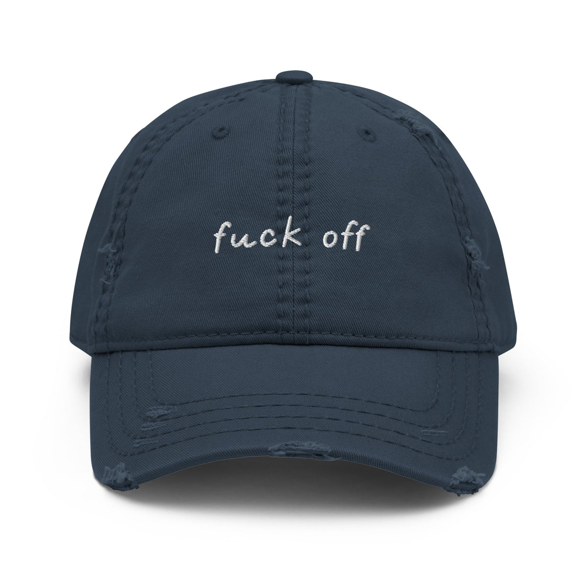 Fuck Off Distressed Dad Hat - ninanush