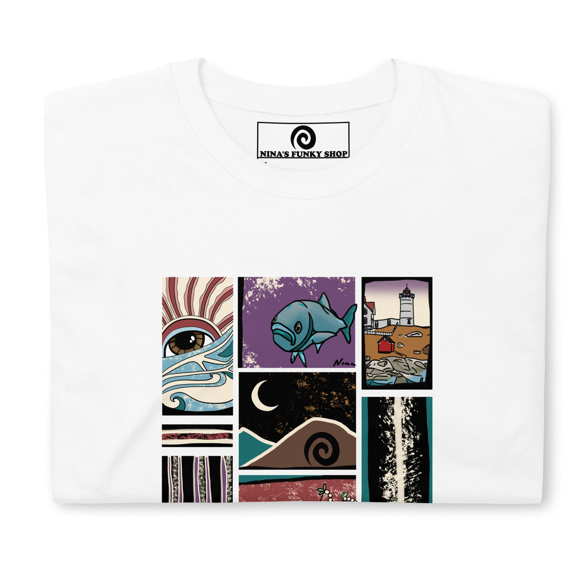 Funky Maine Bluefish T-Shirt - ninanush