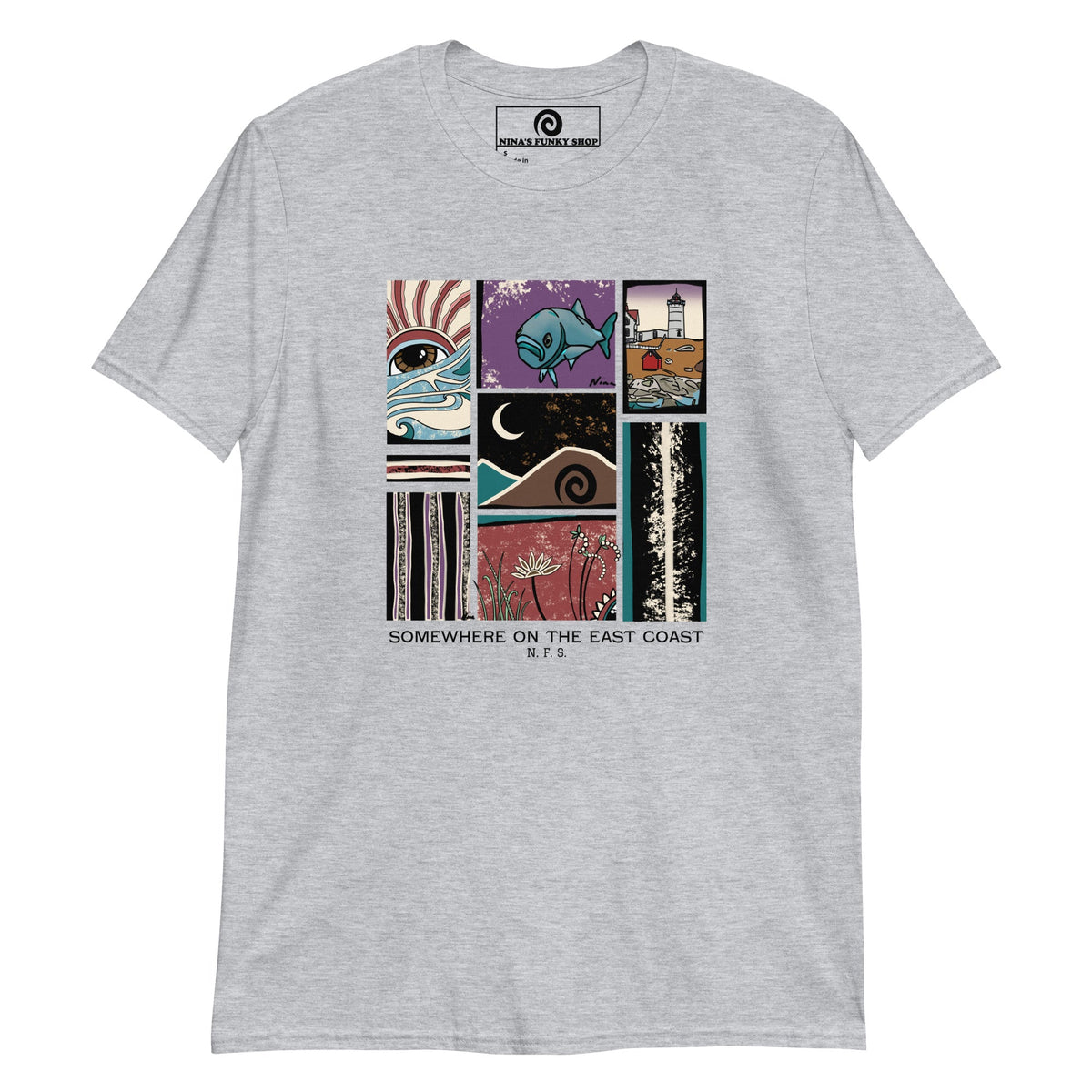 Funky Maine Bluefish T-Shirt - ninanush