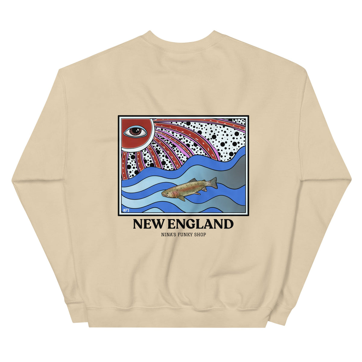 Funky New England Rainbow Trout Sweatshirt - ninanush