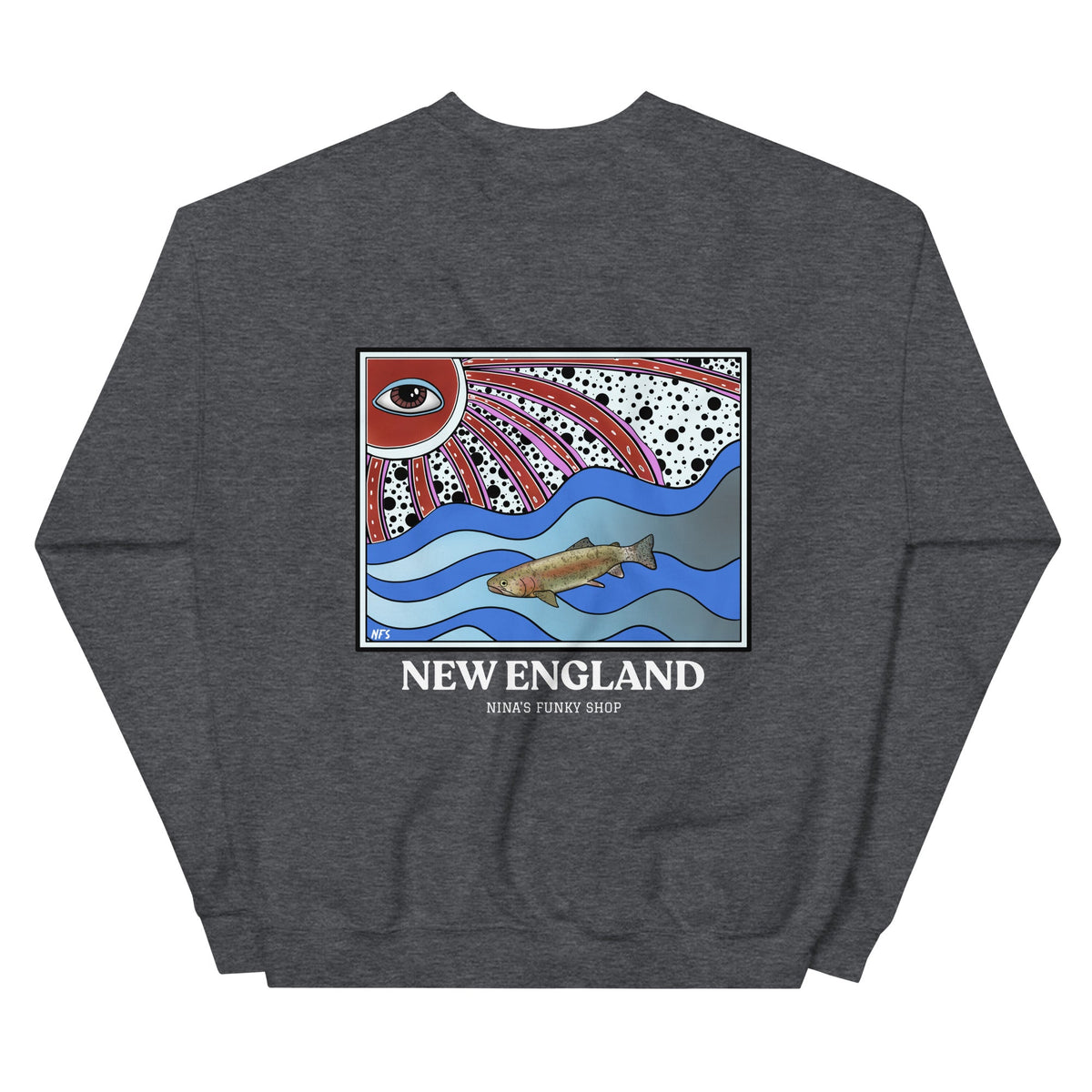 Funky New England Rainbow Trout Sweatshirt - ninanush