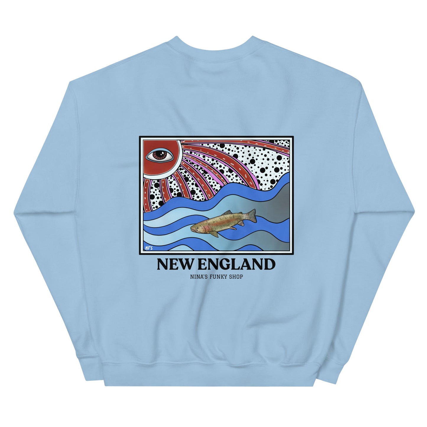 Funky New England Rainbow Trout Sweatshirt - ninanush