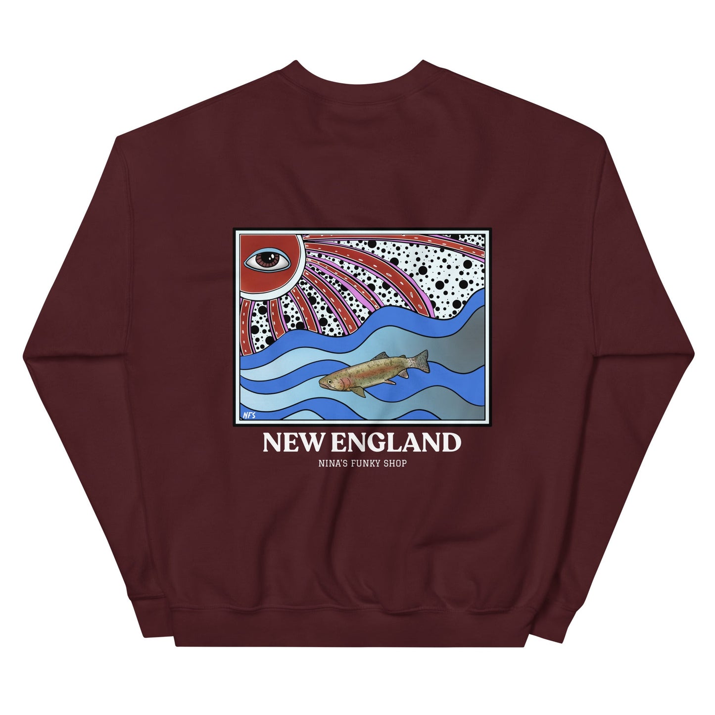 Funky New England Rainbow Trout Sweatshirt - ninanush