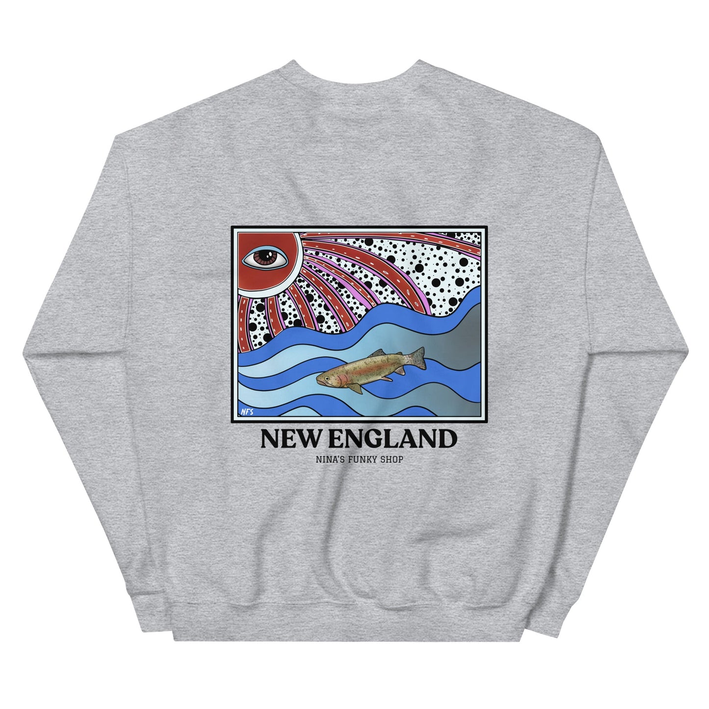 Funky New England Rainbow Trout Sweatshirt - ninanush