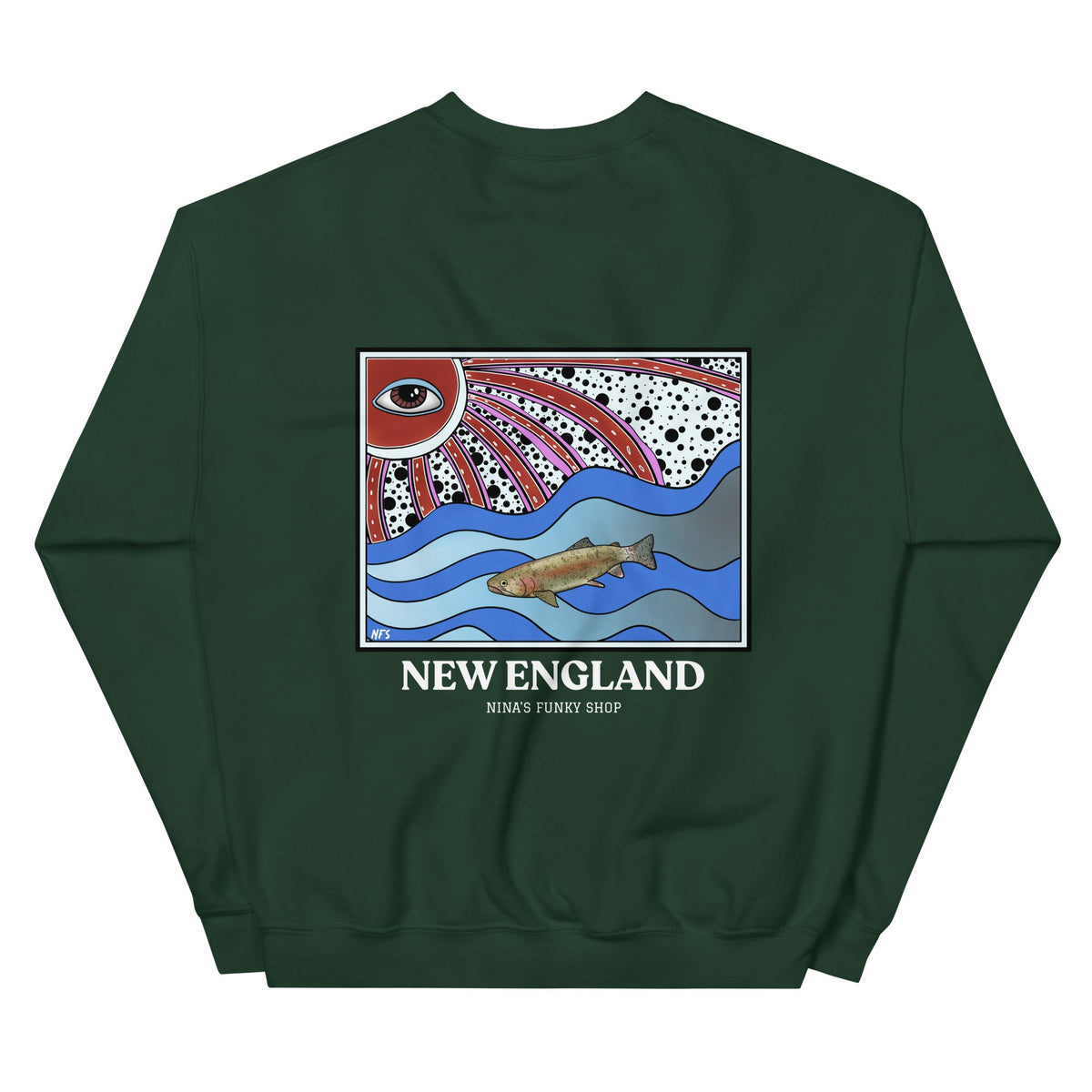 Funky New England Rainbow Trout Sweatshirt - ninanush