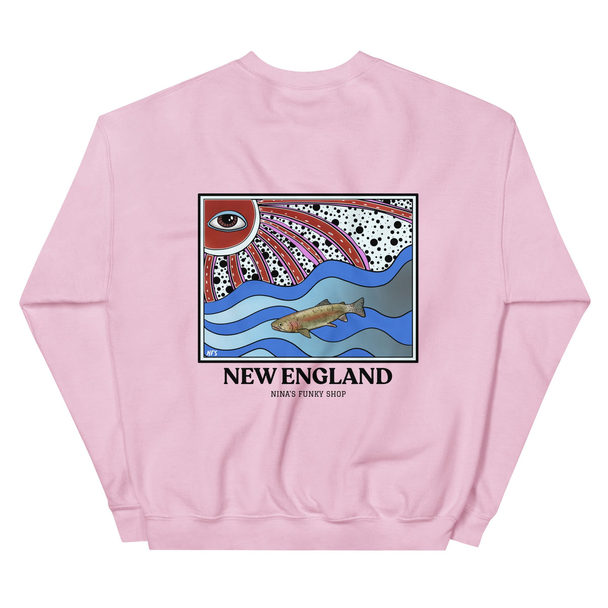 Funky New England Rainbow Trout Sweatshirt - ninanush