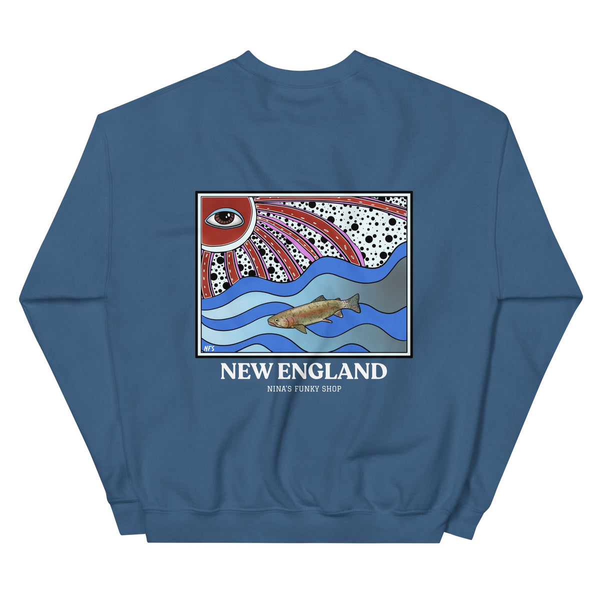 Funky New England Rainbow Trout Sweatshirt - ninanush
