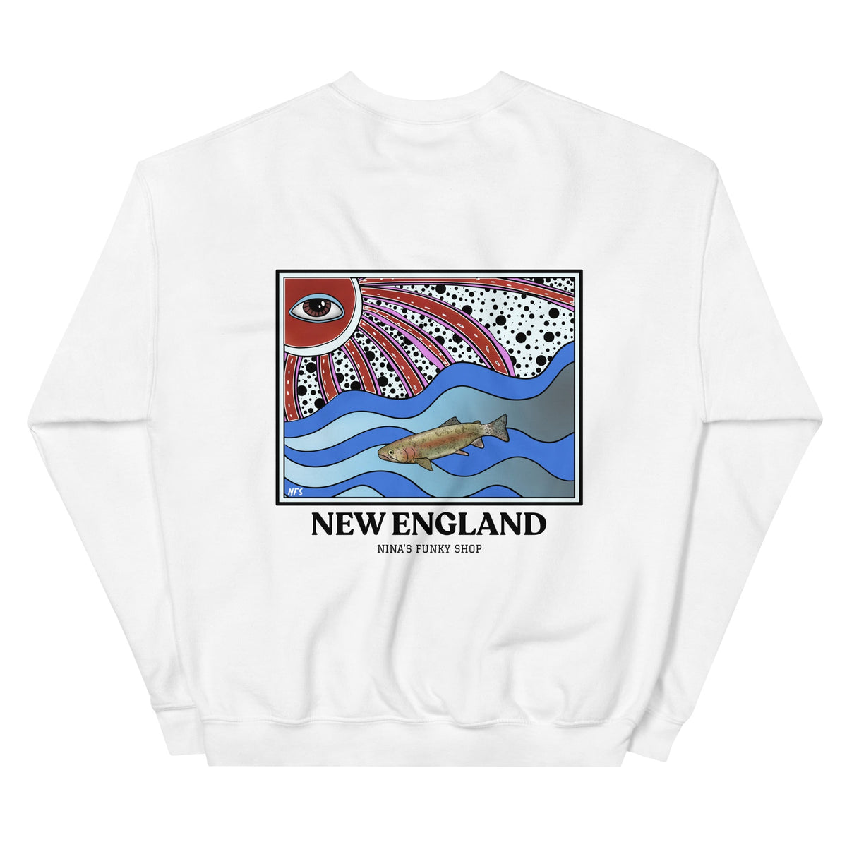 Funky New England Rainbow Trout Sweatshirt - ninanush