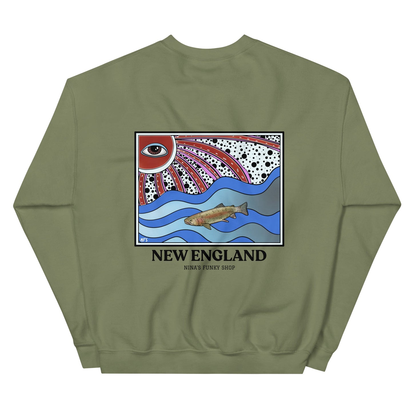 Funky New England Rainbow Trout Sweatshirt - ninanush