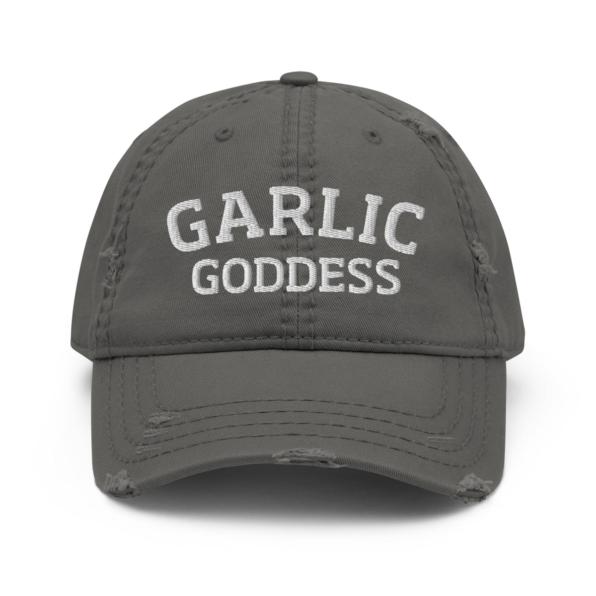Garlic Goddess Distressed Dad Hat - ninanush