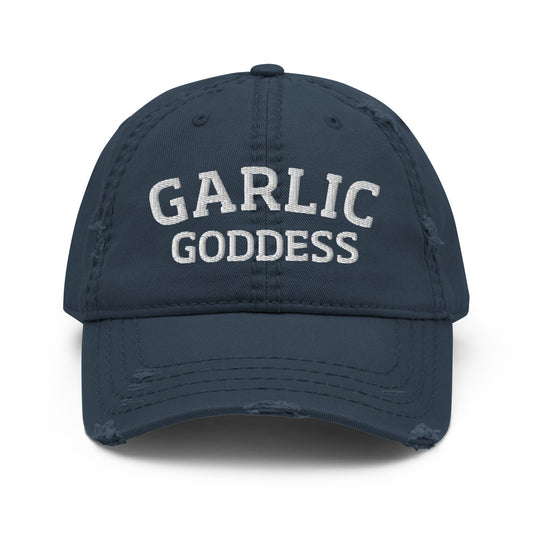 Garlic Goddess Distressed Dad Hat - ninanush