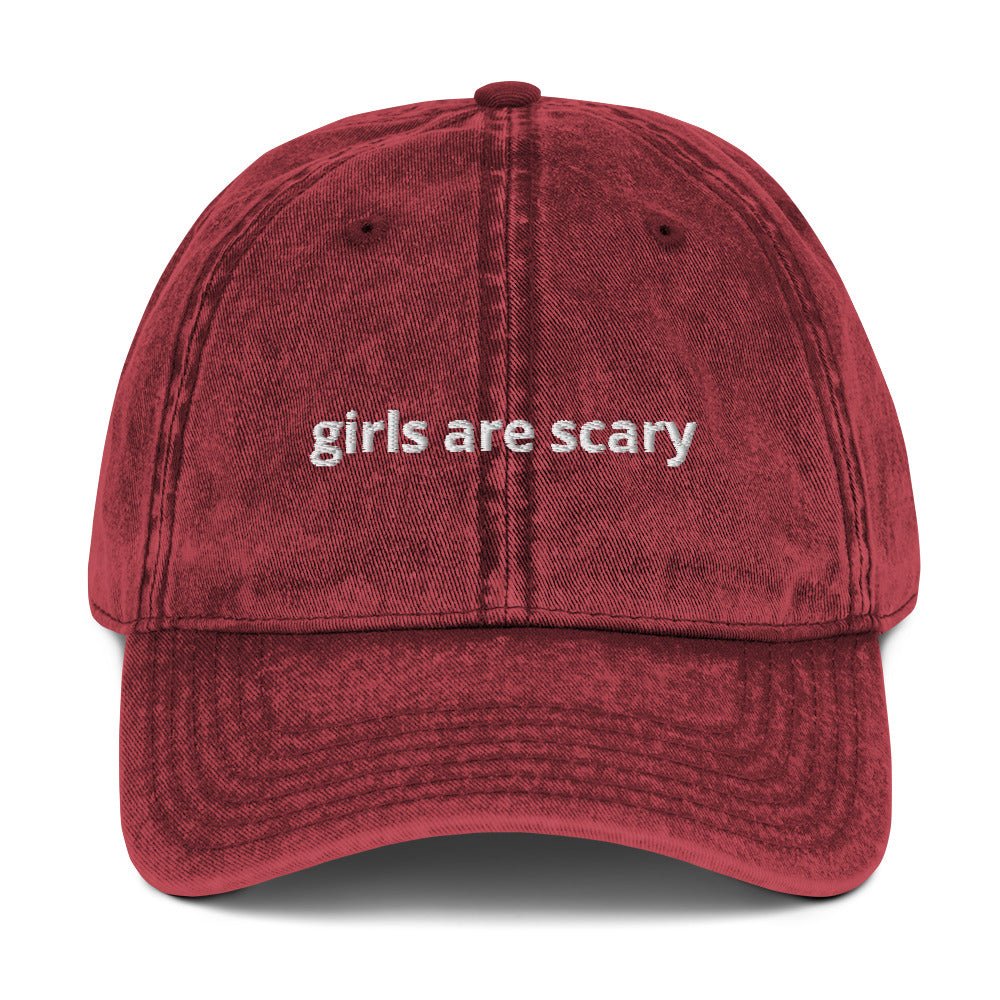 Girls Are Scary Vintage Dad Hat - ninanush