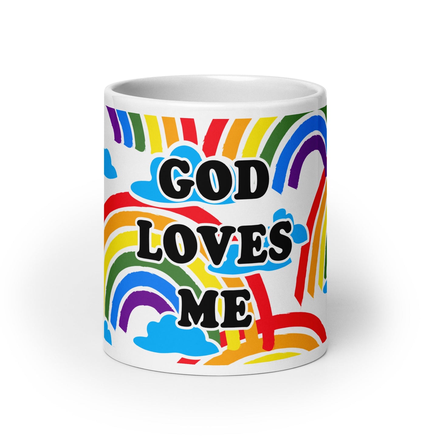 God Loves Me Rainbow Mug - ninanush