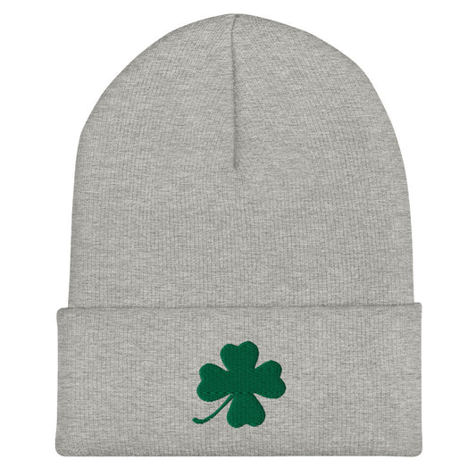 Green Four Leaf Clover Cuffed Beanie - ninanush