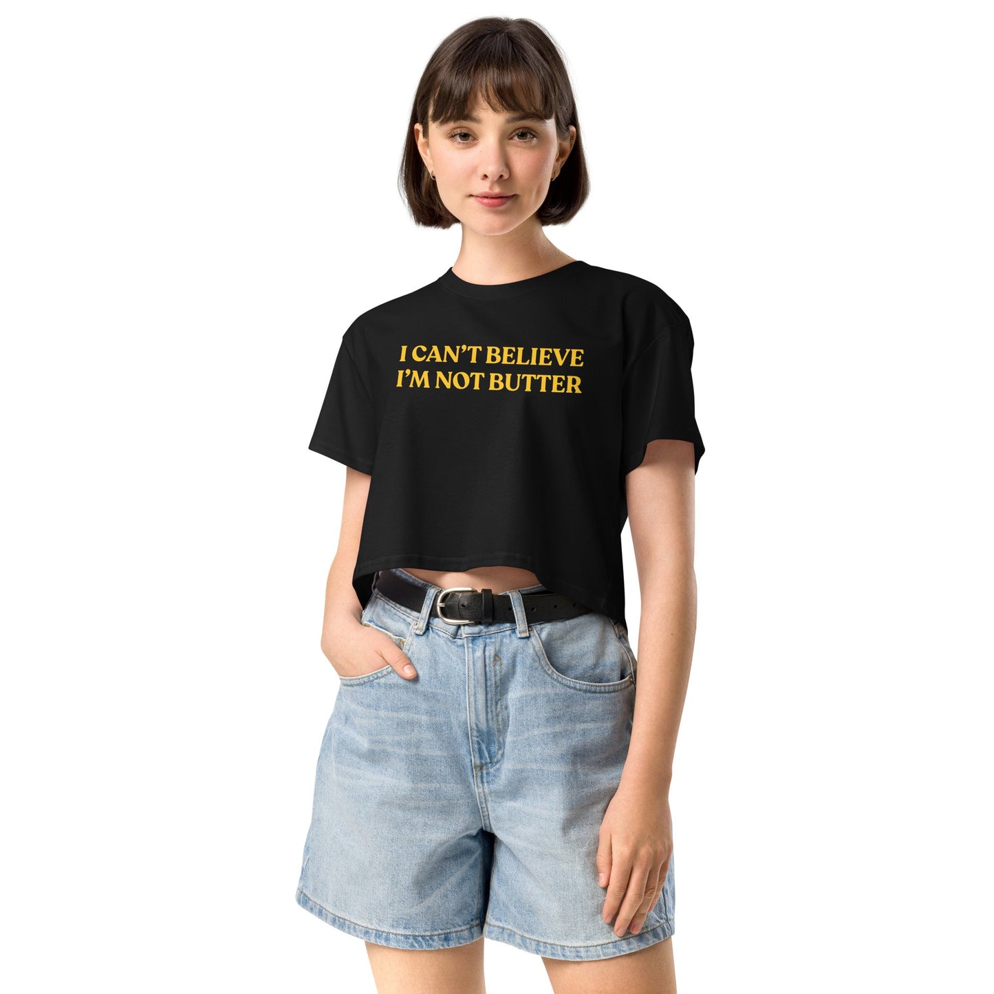 I Can't Believe I'm Not Butter Crop Top - ninanush