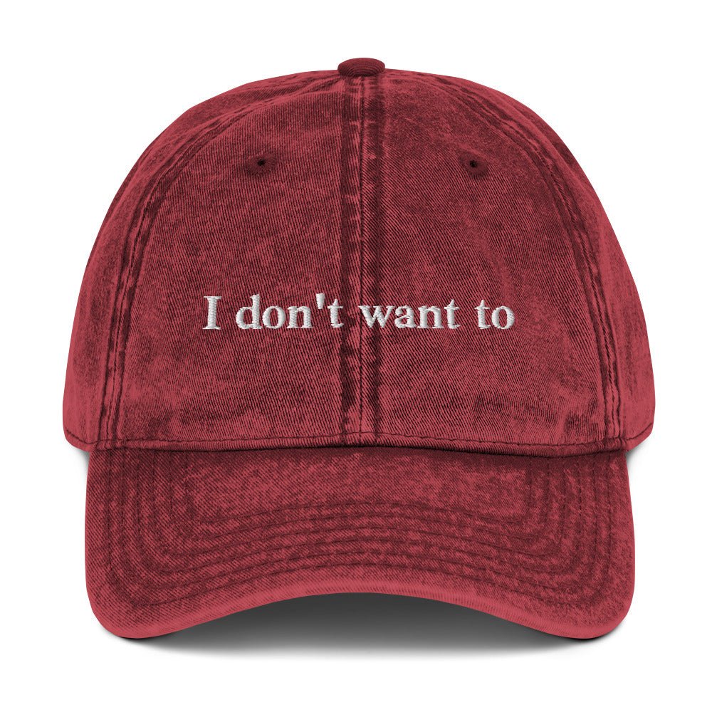 I Don't Want To Vintage Dad Hat - ninanush