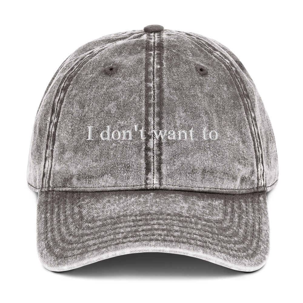I Don't Want To Vintage Dad Hat - ninanush