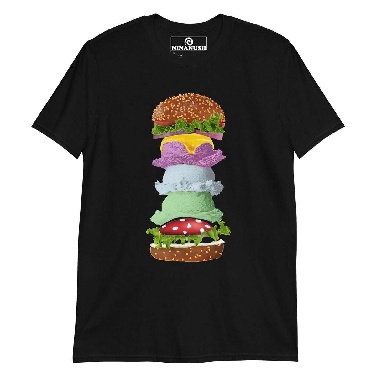 Ice Cream Mushroom Burger T-Shirt - ninanush